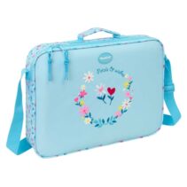 Safta Blackfit8 Petalos Maletin con Cremallera - Bandolera Ajustable - Asa Forrada - Doble Tirador - Fondo Semirigido - 38x28x6cm - Color Azul Claro