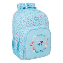 Safta Blackfit8 Petalos Mochila - Adaptable a Carro - Bolsillo Frontal - Portabotellas - Cremallera con Doble Tirador - Asa de Mano - Hombreras y Espalda Acolchada - 32x42x15cm - Color Azul Claro