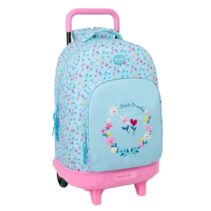 Safta Blackfit8 Petalos Mochila con Carro - Extraible - 33L - Portabotellas - Tarjeta de Identificacion Personal - Cremallera con Doble Tirador - Asa - Bolsillo Frontal - 33x45x22cm - Color Azul Claro
