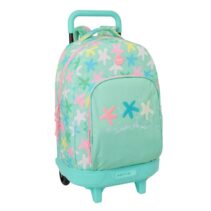 Safta Estrellas Mochila con Carro - Extraible - 33L - Portabotellas - Tarjeta de Identificacion Personal - Cremallera con Doble Tirador - Asa de Mano - Bolsillo Frontal - 33x45x22cm - Color Verde