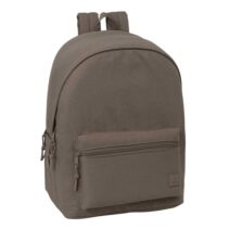 Safta Basic Vison Mochila para Portatiles hasta 15.6" - Bolsillo para Tablet hasta 11" - Antirrobo - Asa de Mano - Conector USB - Cremallera - Doble Tirador - Acolchada - 31x44x18cm - Color Marron Oscuro