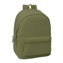 Safta Basic Mochila para Portatiles hasta 15.6" - Bolsillo para Tablet hasta 11" - Antirrobo - Asa de Mano - Conector USB - Cremallera - Doble Tirador - Acolchada - 31x44x18cm - Color Verde