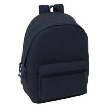 Safta Basic Mochila para Portatiles hasta 15.6" - Bolsillo para Tablet hasta 11" - Antirrobo - Asa de Mano - Conector USB - Cremallera - Doble Tirador - Acolchada - 31x44x18cm - Color Azul Oscuro