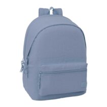 Safta Basic Mochila para Portatiles hasta 15.6" - Bolsillo para Tablet hasta 11" - Antirrobo - Asa de Mano - Conector USB - Cremallera - Doble Tirador - Acolchada - 31x44x18cm - Color Azul Azafata