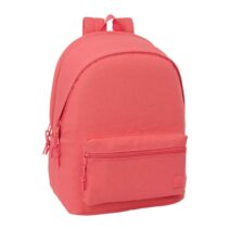 Safta Basic Marsala Mochila para Portatiles hasta 15.6" - Bolsillo para Tablet hasta 11" - Antirrobo - Asa de Mano - Conector USB - Cremallera - Doble Tirador - Acolchada - 31x44x18cm - Color Coral