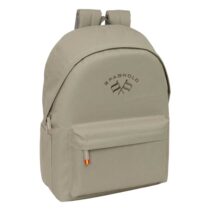 Safta Spagnolo Mochila para Portatiles hasta 15.6" - Bolsillo para Tablet hasta 11" - Antirrobo - Asa de Mano - Conector USB - Cremallera - Doble Tirador - Acolchada - 31x44x18cm - Color Marron Claro