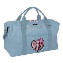 Safta K-Pop Demon Hunters Huntr/X Bolsa de Fin de Semana - Bandolera Ajustable - Bolsillo Frontal - Cremallera Bidireccional - Asas de Mano - 50x29x22cm - Color Azul Claro
