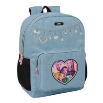 Safta K-Pop Demon Hunters Huntr/X Mochila - Adaptable a Carro - Bolsillo Frontal - Hombreras y Espalda Acolchada - Cremallera con Doble Tirador - Asa de Mano - 32x43x14cm - Color Azul Claro