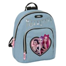 Safta K-Pop Demon Hunters Huntr/X Mini Mochila - Bolsillo Frontal y Trasero - Cremallera - Hombreras Ajustables - Asa Superior - Compacta y Ligera - 25x30x13cm - Color Azul Claro