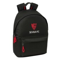 Safta Sevilla FC Mochila para Portatiles hasta 14.1" - Bolsillo para Tablet hasta 10.6" - Asa de Mano - Bolsillo Frontal - Acolchada - 31x41x16cm - Color Negro