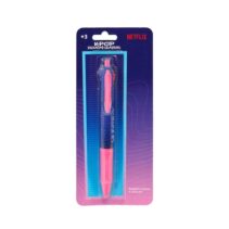 Safta K-Pop Demon Hunters Boligrafo Retractil de 4 Colores - Presentado en Blister - Ergonomico - Color Rosa y Azul