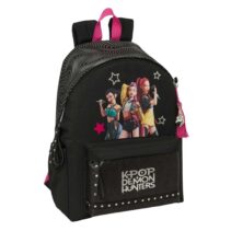 Safta K-Pop Demon Hunters Energy Mochila para Portatiles hasta 14.1" - Portabotellas - Cremallera con Doble Tirador - Asa de Mano - Bolsillo Frontal - Acolchada - 31x43x13cm - Color Negro y Rosa