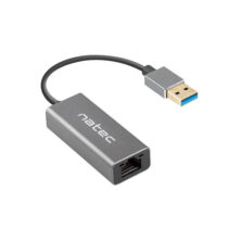 Natec Cricket Adaptador de Red Ethernet USB 3.0 a RJ45 1GB - Transferencia de Datos Rapida y Fiable - Color Gris