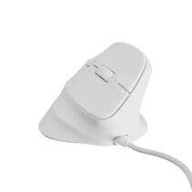 Natec Crake 2 Pro Raton Optico Vertical - 12.800 dpi - Programable - Ergonomico - Ilumincacion RGB Personalizable - Color Blanco