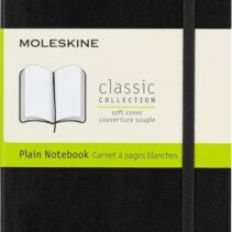 Moleskine Classic Libreta de Tapa Blanda - Papel Marfil Liso - 70g/m2 - Apertura 180º - Esquinas Redondeadas - Marcapaginas - Bolsillo Interior Extensible - Cierre Elastico - 9x14cm - Color Negro