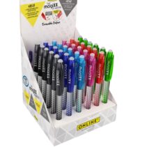 Online MagiXX Classic Expositor con 36 Boligrafos de Tinta Gel Borrables - Trazo de 0.7mm - Cartucho Reemplazable - Uso Ambidiestro - Colores Surtidos