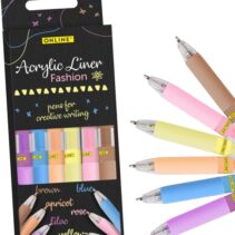 Online Fashion Pack de 6 Boligrafos Retractiles - Tinta Acrilica - Punta Fina de 1mm - Colores Surtidos