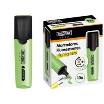 Ingraf Long-Life Marcador Fluorescente - Punta Biselada - Trazo 2-5mm - Tinta Base de Agua - Color Verde