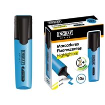 Ingraf Long-Life Marcador Fluorescente - Punta Biselada - Trazo 2-5mm - Tinta Base de Agua - Color Azul