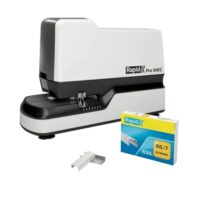Rapid Pro 90EC Grapadora Electrica - Grapa hasta 50 Hojas - Usa Grapas Nº66 y Nº44 - Grapado Cerrado - Ajuste Automatico de la Fuerza de Grapado - Color Blanco/Negro