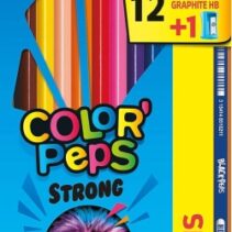 Maped Color´Peps Strong Pack de 12 Lapices Triangulares de Colores + 1 Lapiz de Grafito con Goma + Sacapuntas - Sin Madera - Mina 3