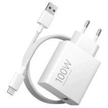 Xiaomi 100W Cargador GAN de Pared para Smartphone USB-A 100W + Cable - Identificacion Inteligente de Dispositivos - Color Blanco
