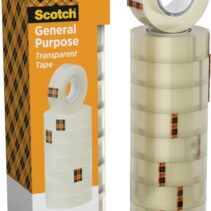 Scotch 508 Pack de 10 Cintas Adhesivas 15mm x 10m - Transparente