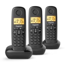 Gigaset Basic 100 Trio Telefono Inalambrico Dect con Identificador de Llamadas - Bloqueo de Llamadas - Pantalla Retroilluminada - Color Negro