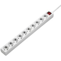 Hama Regleta Alimentacion con 10 Tomas - Cable 3m - Voltaje 230V - Interruptor Iluminado - Color Blanco
