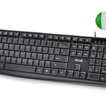 NGS Funky V4 Teclado USB - QWERTY Portugues - 12 Teclas Multimedia - Teclas de Membrana Silenciosas - Inclinacion Ajustable - Cable 1.5m - Color Negro