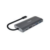 Tooq TQE-2241G Caja Externa M.2 NVME PCIe USB3.1 Gen2 Aluminio - Color Gris + Dock 6 en 1 - 1xHDMI 2.0 4K@60Hz