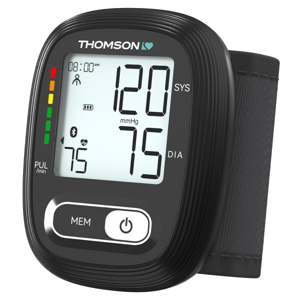 Thomson Cardio W10 Tensiometro de Muñeca - Deteccion Arritmia - Funcion Voz - Memoria 150 Lecturas - 2 Usuarios - Color Negro