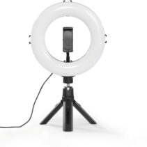 Hama SpotLight Smart 80 II Aro de Luz LED para Smartphones - Diametro 21cm - Temperatura de Color Ajustable