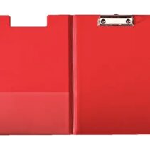 Esselte Carpeta con Pinza y Tapa de Carton Forrado con PP - Tamaño A4 - Resistente Pinza de Metal - Funda Interior Adicional - Gancho para Colgar - Ranura para Boligrafo - Color Rojo
