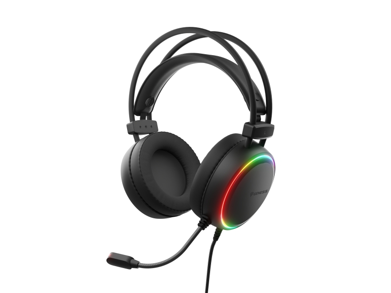 Genesis Neon 613 G2 Auricular Gaming - Altavoz 50mm - Microfono de Condensador - RGB - Jack 3.5 - Color Negro