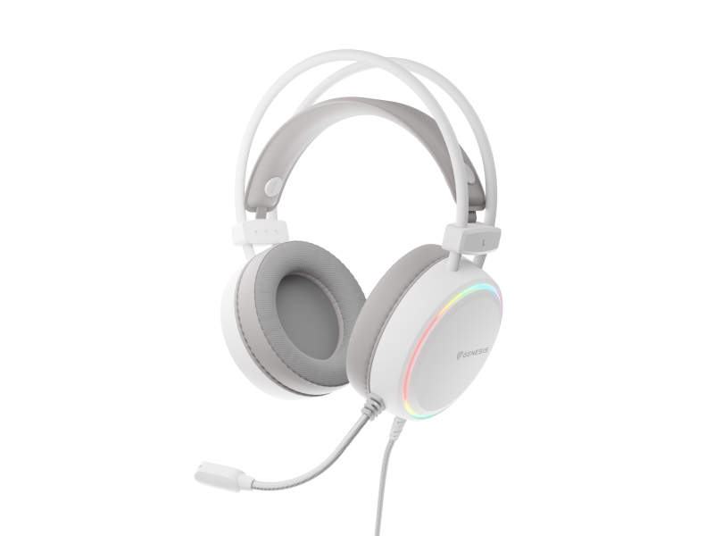 Genesis Neon 613 G2 Auricular Gaming - Altavoz 50mm - Microfono de Condensador - RGB - Jack 3.5 - Color Blanco