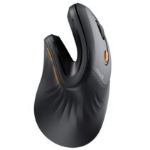 ProtoArc EM11 NL Raton Vertical Ergonomico Inalambrico - 2400 dpi -  Bluetooth + 2.4Ghz - Bateria Recargable - Multidispositivo - Color Negro y Naranja