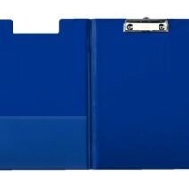 Esselte Carpeta con Pinza y Tapa de Carton Forrado con PP - Tamaño A4 - Resistente Pinza de Metal - Funda Interior Adicional - Gancho para Colgar - Ranura para Boligrafo - Color Azul
