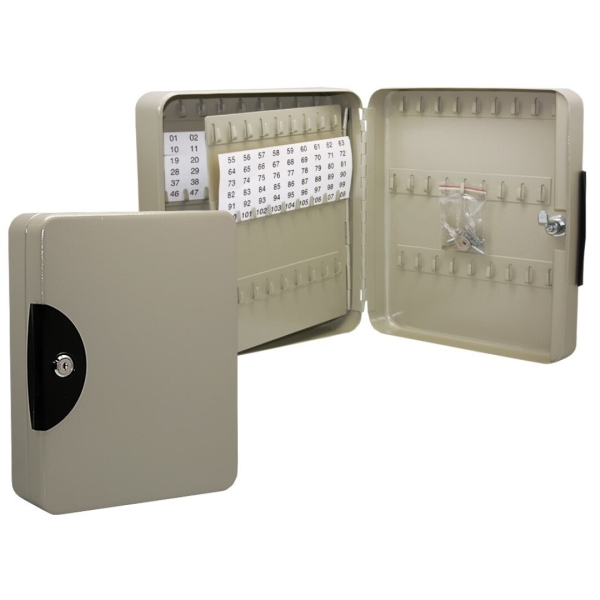 Armario Porta Llaves Metalico con Cierre - 108 Posiciones - Ideal para Oficinas y Almacenes - Organizacion y Acceso Facil - Color Gris