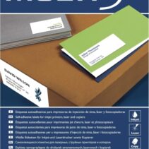 Multi3 Pack de 2.400 Etiquetas Rectangulares Tamaño 70x36mm - 100 Hojas por 24 Etiquetas - Adhesivo Permanente - Cantos Rectos - Color Blanco