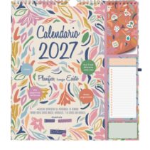 Finocam Talkual Calendario de Pared - Anual 2027 - Mes Vista - 300x340mm - Espiral Doble - Papel de 140g/m2 - Espacio para Escribir - Pegatinas Tematicas