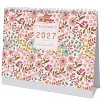 Finocam Moniquilla Calendario de Sobremesa - Anual 2027 - Mes Vista - Formato S - 210x150mm - Espiral Doble - Papel de 170g/m2 - Ilustraciones Surtidas - Espacio para Notas