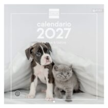 Finocam Perros y Gatos Calendario de Pared - 16 Meses 26/27 - Mes Vista - 300x300mm - Papel de 170g/m2 - Imagenes Tematicas Surtidas - Espacio para Notas
