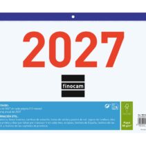 Finocam Calendario Faldilla - Anual 2027 - Mes Vista - Formato F93 - 300x210mm - Papel de 80g/m2 Microperforado - Numeros Grandes - Color Azul y Blanco