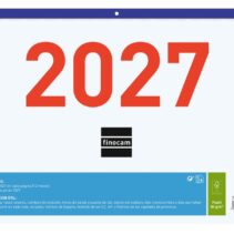 Finocam Calendario Faldilla - Anual 2027 - Mes Vista - Formato F94 - 430x310mm - Papel de 80g/m2 Microperforado - Numeros Grandes - Espacio para Notas - Color Azul y Blanco