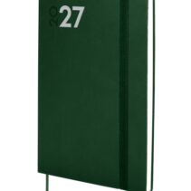 Finocam Dynamic Mara Agenda Profesional - Anual 2027 - Semana Vista Vertical - Formato Y10 - 140x204mm - Goma Elastica - Tapa Blanda de PU - Esquinas Microperforadas - Papel de 80g/m2 - Color Verde