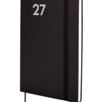 Finocam Dynamic Mara Agenda Profesional - Anual 2027 - Semana Vista Vertical - Formato Y10 - 140x204mm - Goma Elastica - Tapa Blanda de PU - Esquinas Microperforadas - Papel de 80g/m2 - Color Negro