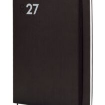 Finocam Dynamic Mara Agenda Profesional - Anual 2027 - Semana Vista Vertical - Formato Y12 - 210x270mm - Goma Elastica - Tapa Blanda de PU - Esquinas Microperforadas - Papel de 80g/m2 - Color Negro