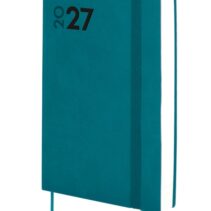 Finocam Dynamic Mara Agenda Profesional - Anual 2027 - 1 Dia por Pagina - Formato Y10 - 140x204mm - Goma Elastica - Tapa Blanda de PU - Esquinas Microperforadas - Papel de 80g/m2 - Color Turquesa