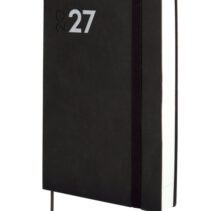 Finocam Dynamic Mara Agenda Profesional - Anual 2027 - 1 Dia por Pagina - Formato Y10 - 140x204mm - Goma Elastica - Tapa Blanda de PU - Esquinas Microperforadas - Papel de 80g/m2 - Color Negro